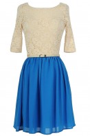 Daring and demure red sales lace peter pan collar dress